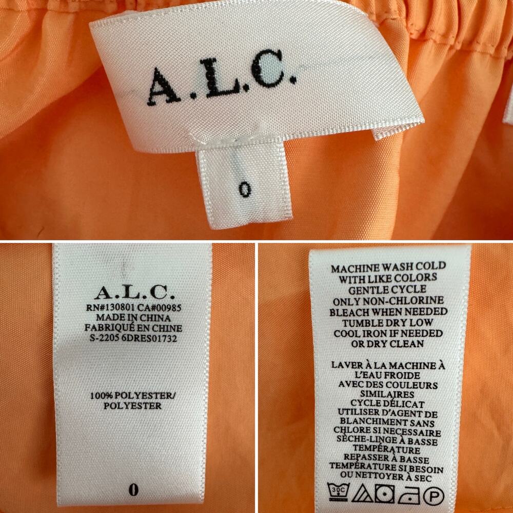 ALC Luca maxi dress nectar orange tiered v-neck flutter sleeves size 0 - Picture 11 of 12